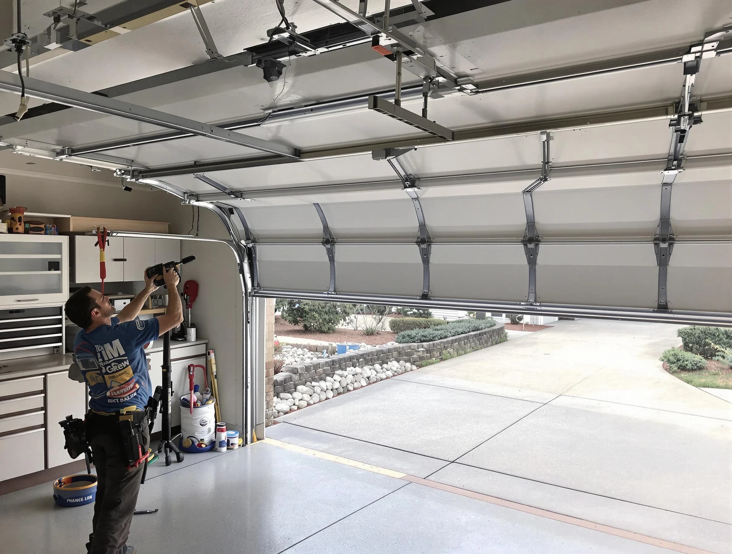Garage door track repair service by South Valley Garage Door Repair in South Valley