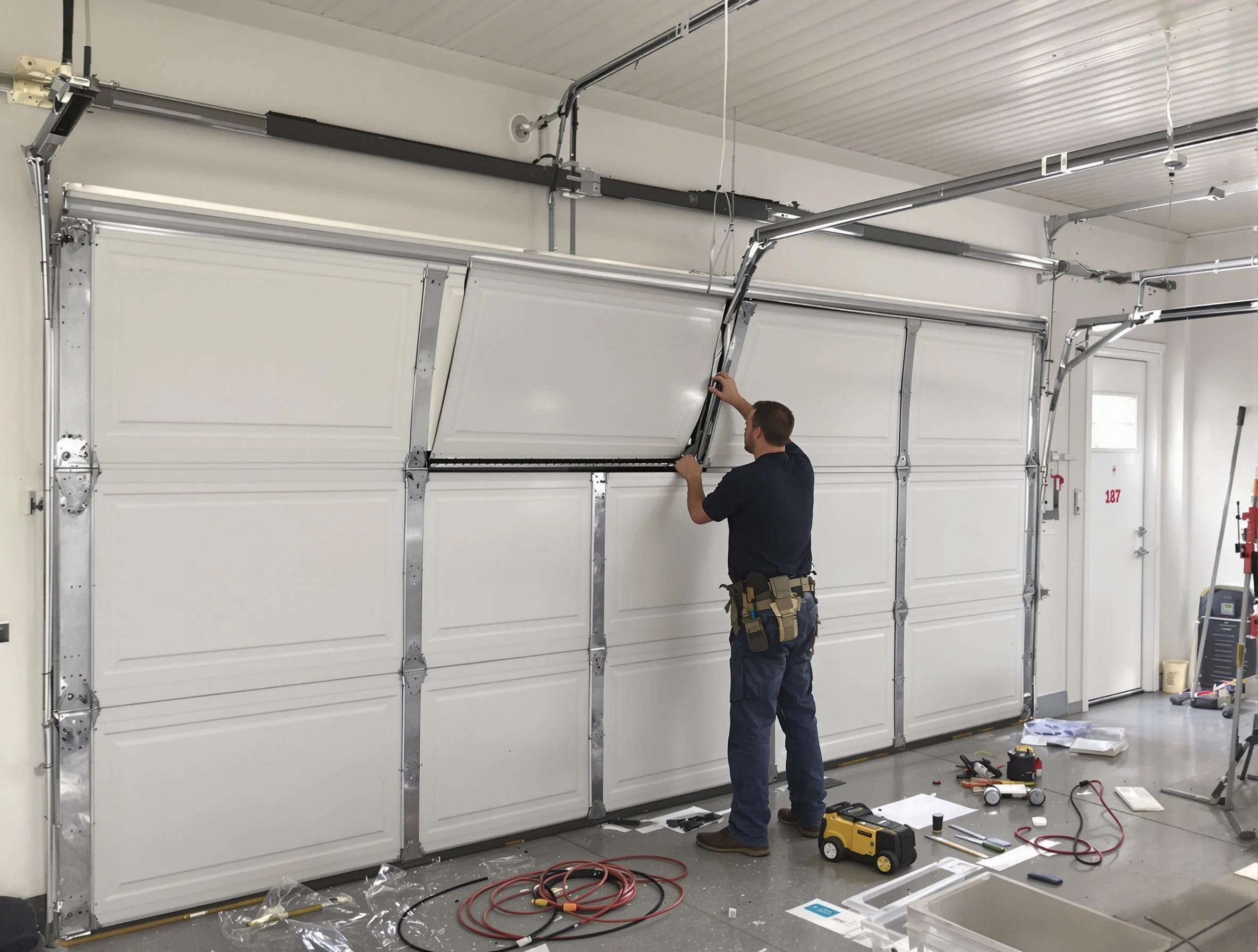 Garage Door Section Replacement in South Valley