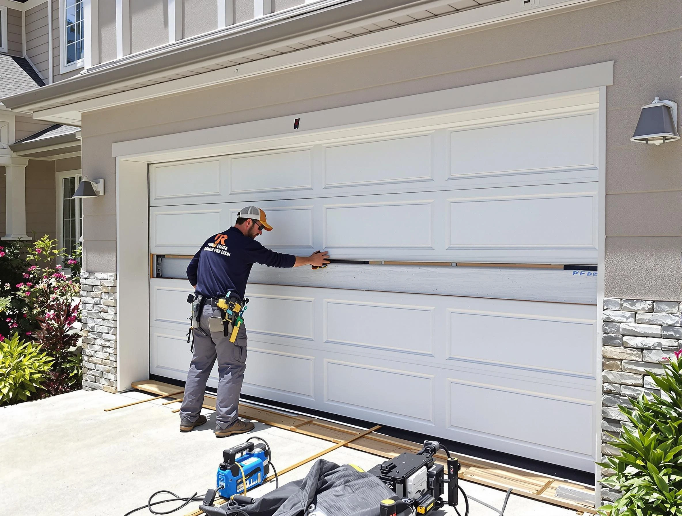 South Valley Garage Door Repair team performing complete garage door replacement at South Valley residence
