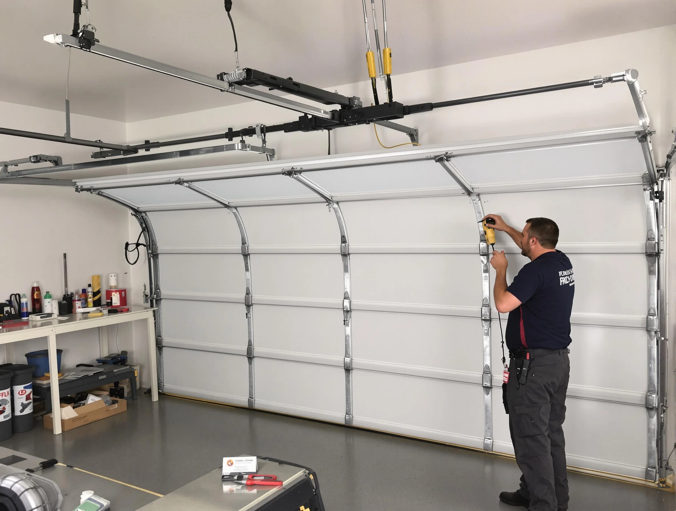 South Valley Garage Door Repair certified technician performing overhead door system repair in South Valley