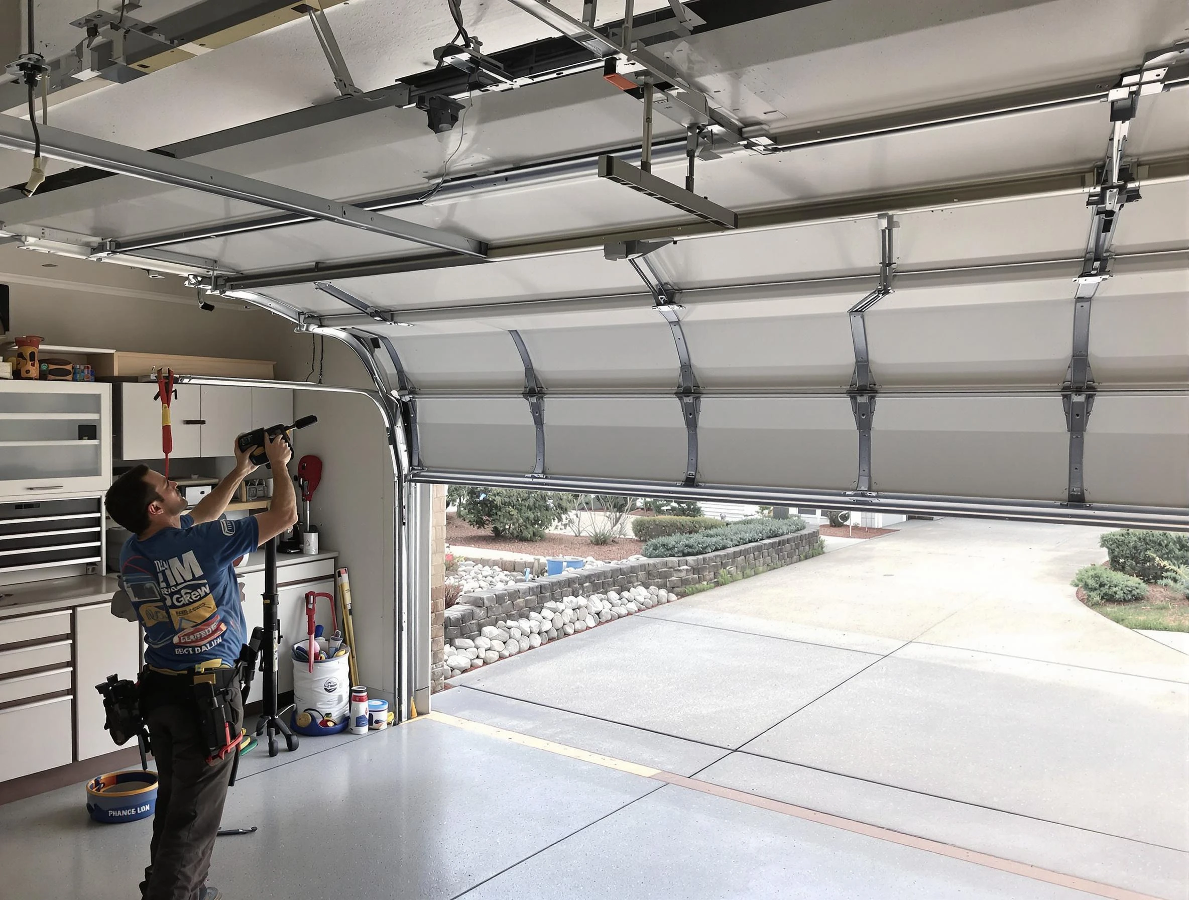 Garage door track repair service by South Valley Garage Door Repair in South Valley